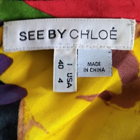 See By Chloe Silk Blend Floral Print Mini Dress - Picture 5 of 6